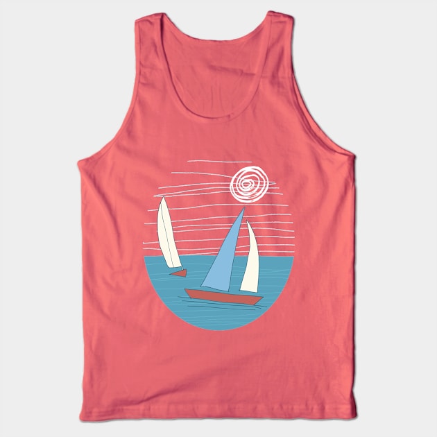 Sail Away! Tank Top by SWON Design